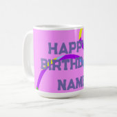 Alles Gute zum Geburtstag Ringe Pink Kaffeetasse (Vorderseite Links)