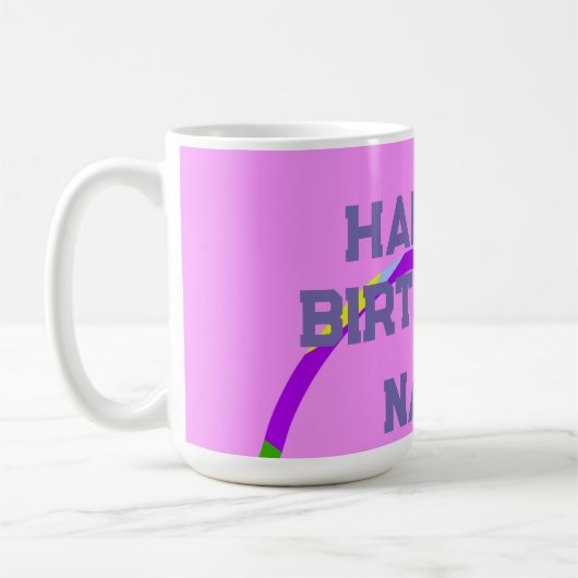Alles Gute zum Geburtstag Ringe Pink Kaffeetasse (Links)