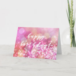 Alles Gute zum Geburtstag - Rosa Glitzer und Glamo Karte