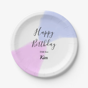 Alles Gute zum Geburtstag rosa lila pastell name e Pappteller