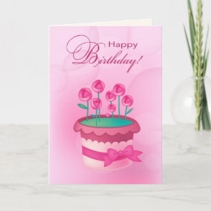 Alles Gute zum Geburtstag. Rosa Rose Karte