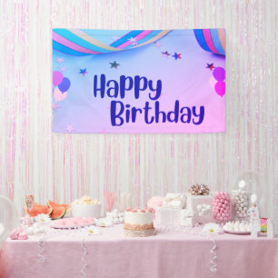 Alles Gute zum Geburtstag - Rosa und Blau Banner