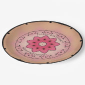 Alles Gute zum Geburtstag Rose Pappteller (Schrägansicht)