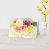 Alles Gute zum Geburtstag! Rosenbukett! Karte (Gelbe Blume)