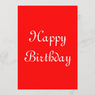 Alles Gute zum Geburtstag. Rot und Weiß. Custom Karte