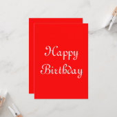 Alles Gute zum Geburtstag. Rot und Weiß. Custom Karte (Vorderseite/Rückseite Beispiel)