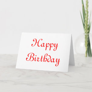 Alles Gute zum Geburtstag. Rot und Weiß. Custom Karte