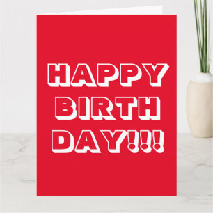 Alles Gute zum Geburtstag, Rot weiß modern fett Karte