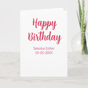 Alles Gute zum Geburtstag roter Name Retro einfach Karte