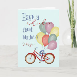 Alles Gute zum Geburtstag Rotes Fahrrad mit Indivi Karte