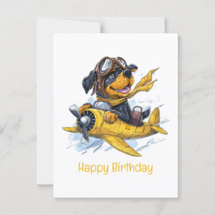 Alles Gute zum Geburtstag Rottweiler-Hund-Pilot-Fl Postkarte