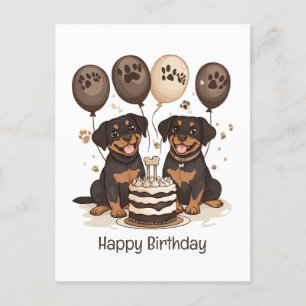 Alles Gute zum Geburtstag Rottweiler Hunde Postkarte