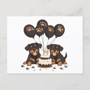 Alles Gute zum Geburtstag Rottweiler Hunde Postkarte