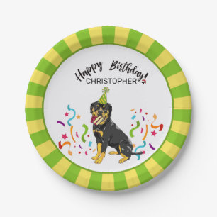 Alles Gute zum Geburtstag Rottweiler HundeParty Pappteller