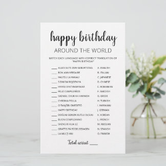 Alles Gute zum Geburtstag rund um die Welt