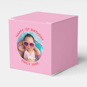 Alles Gute zum Geburtstag Runde Foto Pink Geschenkschachtel