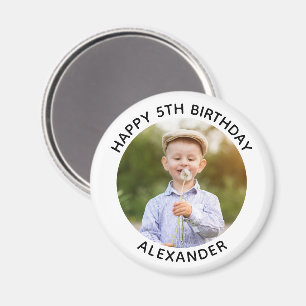 Alles Gute zum Geburtstag Runde Foto Weiß Magnet