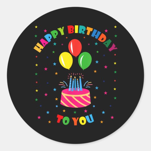 Alles Gute zum Geburtstag Runder Aufkleber (Vorderseite)