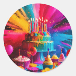 Alles Gute zum Geburtstag Runder Aufkleber