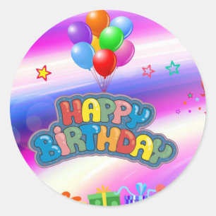 Alles Gute zum Geburtstag Runder Aufkleber
