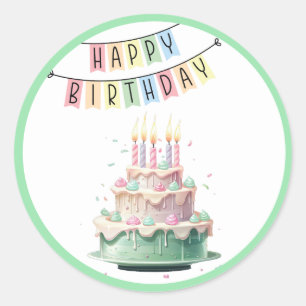Alles Gute zum Geburtstag Runder Aufkleber