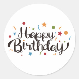 Alles Gute zum Geburtstag Runder Aufkleber