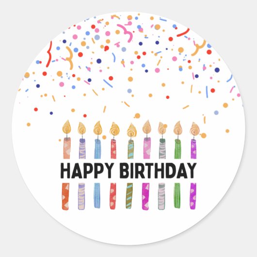 ALLES GUTE ZUM GEBURTSTAG RUNDER AUFKLEBER (Vorderseite)