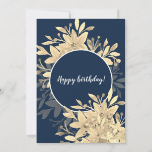 Alles Gute zum Geburtstag Rustikale Florale Sepia Karte