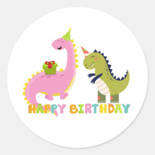 Alles Gute zum Geburtstag Saurus Runder Aufkleber