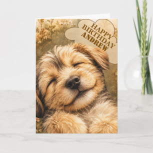 Alles Gute zum Geburtstag Schlafmütze-Hund Karte