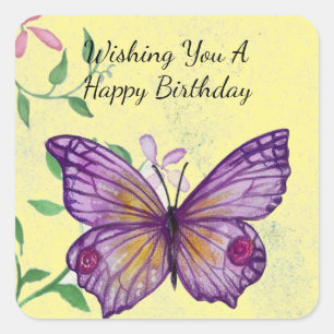 Alles Gute zum Geburtstag Schmetterling Aufkleber