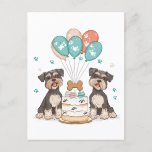 Alles Gute zum Geburtstag Schnauzer Hunde Postkarte