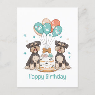 Alles Gute zum Geburtstag Schnauzer Hunde Postkarte