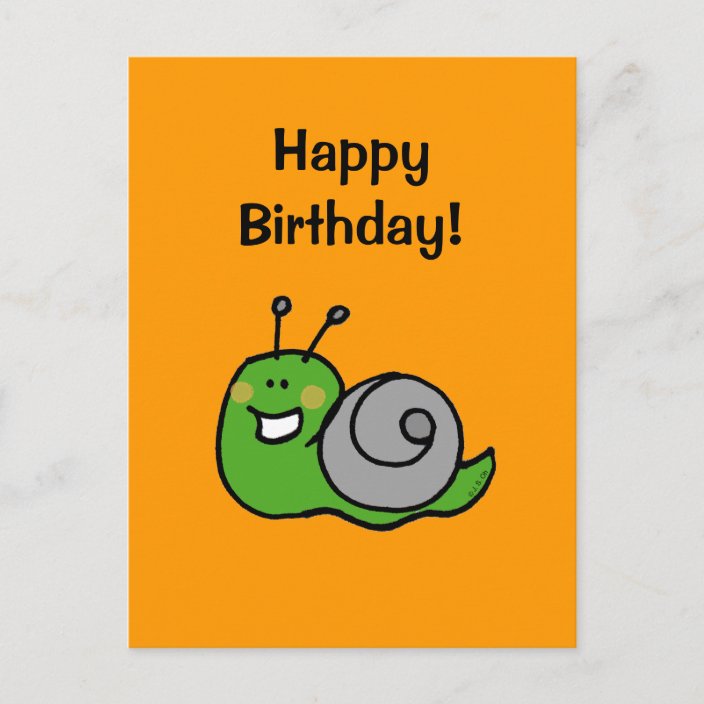 Alles Gute zum Geburtstag! (Schnecke) Postkarte Zazzle.de