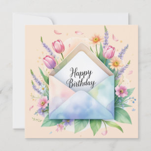 Alles Gute zum Geburtstag & schöne Blumen Grußkart Feiertagskarte