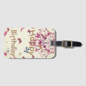 Alles Gute zum Geburtstag: Schöne Butterflies Best Gepäckanhänger (Vorderseite (Horizontal))