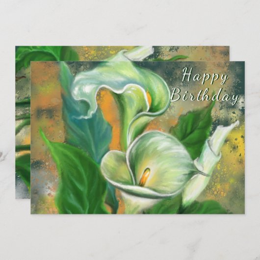 Alles Gute zum Geburtstag - Schöne Calla Lily Blum (Vorne/Hinten)