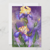 Alles Gute zum Geburtstag - Schöne Iris-Blume (Vorderseite)