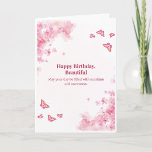 Alles Gute zum Geburtstag Schöne Kirschblüten-Kart Karte