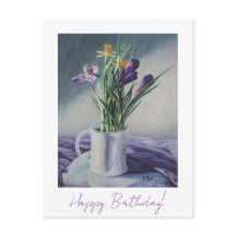 Alles Gute zum Geburtstag schöne lila florale Kuns