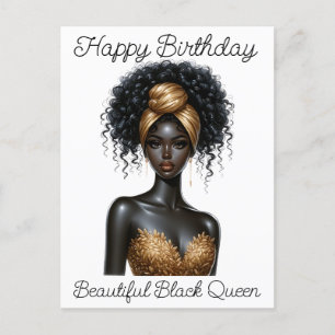 Alles Gute zum Geburtstag, schöne schwarze Königin Postkarte