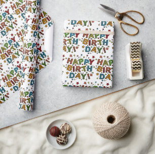 Alles Gute zum Geburtstag Schrift Geschenkpapier