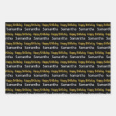 Alles Gute zum Geburtstag Schriftzug Gold Schwarz  Geschenkpapier Set (Vorderseite 2)