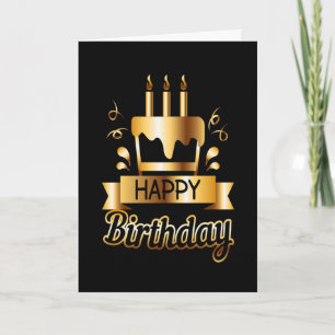 Alles Gute zum Geburtstag - Schwarz & Gold 2 Karte