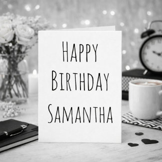 Alles Gute zum Geburtstag Schwarz und Weiß für sie Feiertagskarte