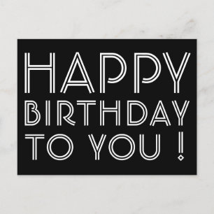 "Alles Gute zum Geburtstag!" Schwarz & Weiß Postkarte