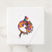 Alles Gute zum Geburtstag! Schwarze Frau, Balloons Geschenkanhänger (Beispiel)