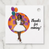 Alles Gute zum Geburtstag! Schwarze Frau, Balloons Geschenkanhänger (Rückseite)