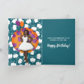 Alles Gute zum Geburtstag! Schwarze Frau, Balloons Karte (Innenseite)