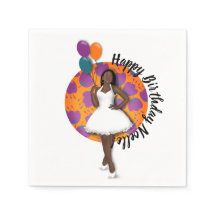 Alles Gute zum Geburtstag! Schwarze Frau, Balloons